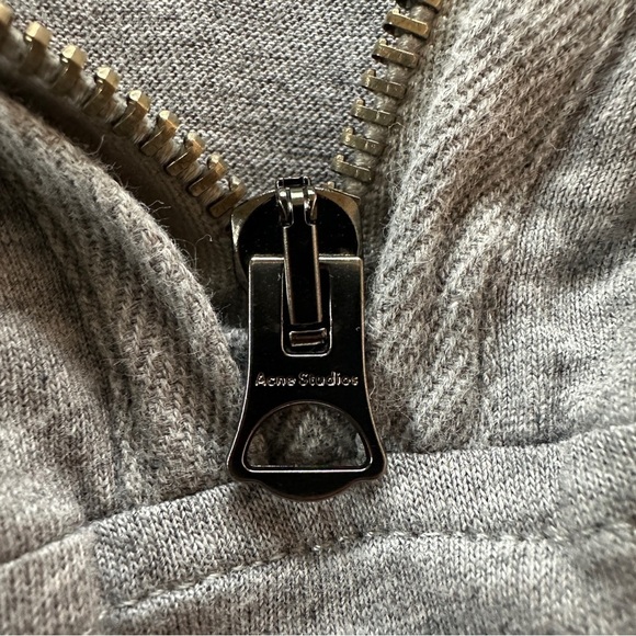 Acne Studios Long Sleeve Evias Half Zip Tee in Grey Melange Mens Size S - Picture 4 of 8